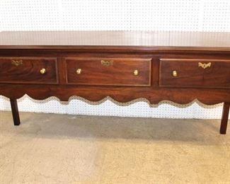 
Lot 622
Henkel Harris solid mahogany 3 drawer buffet with wear on top

