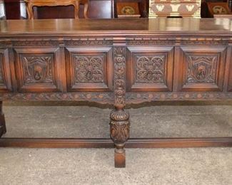 
Lot 626
Antique oak Jacobean style highly carved 6 door buffet with fitted interior
