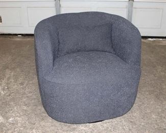 
Lot 644
New out of the box Swivel barrel back upholstered club chair
