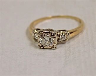 
Lot 655
Beautiful 14K Antique European white and yellow gold diamond ring approx. 1ct total f/g vs2 size 7
