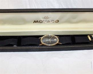 
Lot 659
Vintage Movado 14K yellow gold and leather band wrist watch in original box approx. 7.5"
