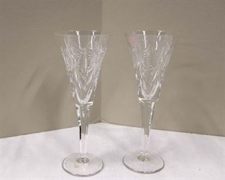 
Lot 709
Pair of Waterford leaded crystal cut champagne glasses
