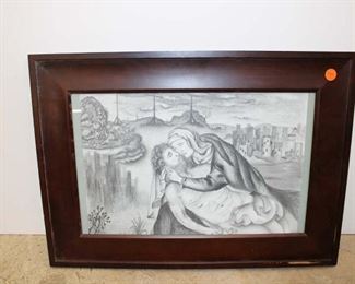 
Lot 741
Religious print in mahogany frame approx. 21" w x 15" h
