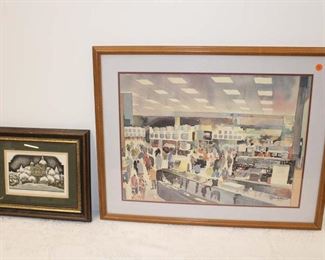 
Lot 744
Watercolor style print and a other print approx. 1) 29" w x 23" h 2) 16" w x 12" h
