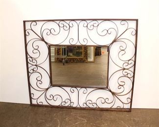 
Lot 773
Decorator metal frame mirror approx. 35" w x 30" h

