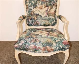 
Lot 825
Sherrill French style upholstered arm chair
