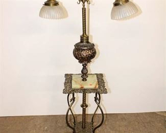 
Lot 830
Antique bronze and onyx electrified piano lamp, onyx does have crack in corner
