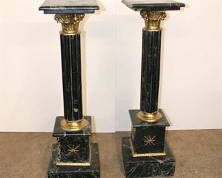 
Lot 837
Pair of French style green marble and bronze pedestals
