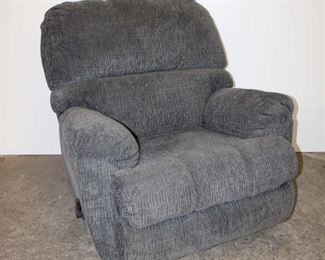 
Lot 840
New manual reclining upholstered chair in the grey/blue velour
