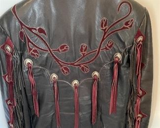 Harley Davidson leather fringe jacket 