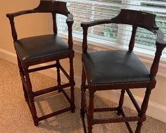 Bar height leather stools by Century Chair