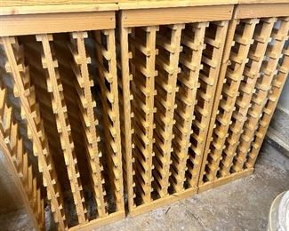 3 wood wine racks. Holds 44 bottles each