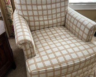 Two upholstered arm chairs by Henredon