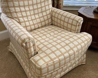 Two upholstered arm chairs by Henredon