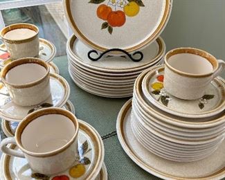 Vintage Mikasa Stone ware F5800 service for 12 plus serving pieces