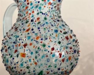 Pebbled Pitcher Mexican Hand Blown