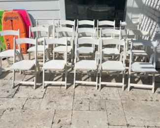 16 Folding White Child’s Chairs 