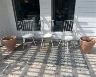 3 Metal Bistro type chairs