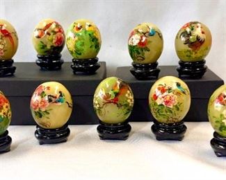 Hand painted jade eggs