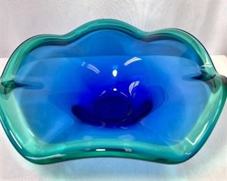  Hand Blown Art Glass Bowl