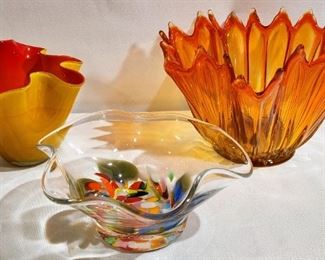 Orange Viking & Other Art Glass Lot