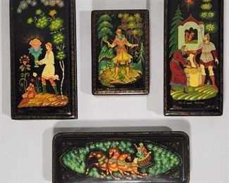 Russian Lacquered Trinket Boxes