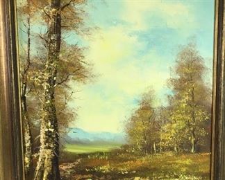 J. Wood Vintage Oil On Canvas Painting