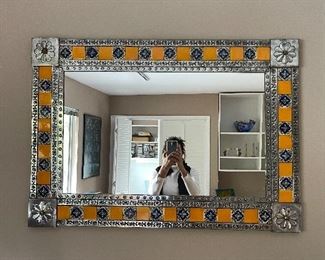 Mexican tiled mirror