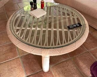 Pencil reed bamboo - rattan set - we have a coffee table and a 2 piece curving sectional