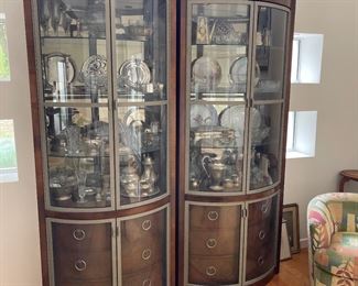 pair of great looking display cabinets