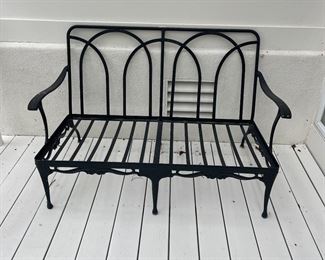 Metal Patio bench - missing cushions - but great French style