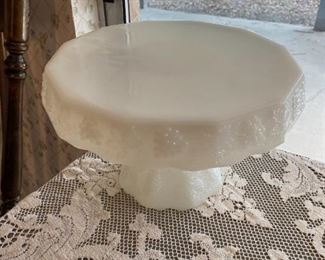 Milk Glass Cake Plate
