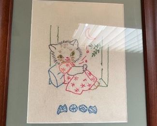 Vintage Framed Embrodery