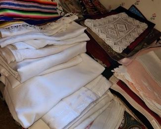 Lots of wonderful linens - Vintage and Contemporary