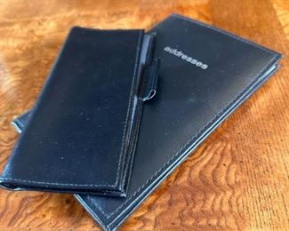 Address book and leather checkbook cover 
