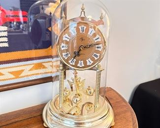 Elgin plastic anniversary clock with glass dome