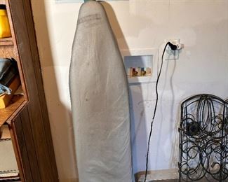 Vintage blue metal ironing board