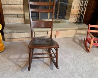 Rocker with tooled leather seat