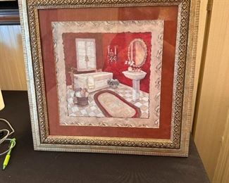 Framed elegant bathroom print