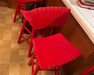 Red Bar Stools (2 available) $ 38.00 each