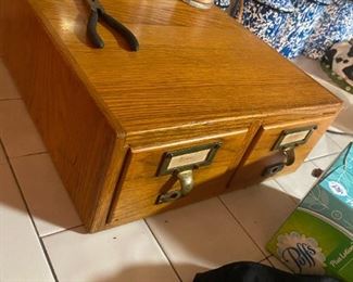 Antique Library File Drawer $ 48.00