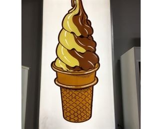 Giant 6 foot Dairy Queen Ice Cream Cone Lighted Sign