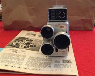 Vintage triple lens video camera