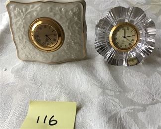 2 lenox clocks