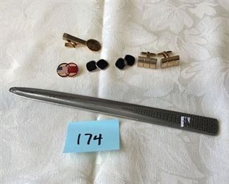 Cuff links, letter opener