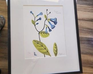 Virginia Bluebells Botanical Art by Lyndi Lende