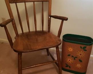 Heywood Wakefield chair and a totally cool trash can!
