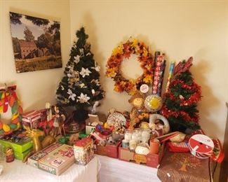 Lots of holiday inside and in the garage
