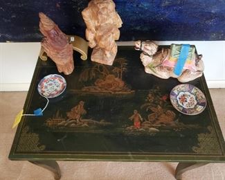 A pretty green lacquered Asian influenced  table
