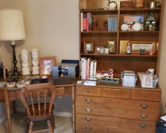 Ethan Allen cor er dest and matching bookcase